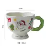 Caneca de Papai Noel Popular de Desenho Animado com Aparência Bonita Xícara de Cerâmica Copo de Água para Casal Presente de Natal Lembrança