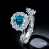 Anillo de Plata de Ley S925 de Suministro en Vivo Transfronterizo Tan Brillante Como las Estrellas 1 Quilate Lujo Accesible Moda Nicho Anillo de Moissanita