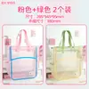 Bolsa de Mão Transparente com Tela Colorida Dopamina de Alto Valor Bolsa para Armazenamento de Livros Estudantis Armazenamento Classificado em Três Camadas Bolsa para Matérias