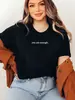 Estação Independente de Exportação 2025 Tops Femininos Gola Redonda Estampado com Letras Algodão Manga Curta Camiseta