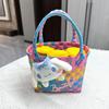 Plástico tecido vegetal cesta saco bolsa saco tecido saco cesta diy mão cesta de presente pequeno livro vermelho frito estilo de rua