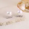 Brincos de Argola com Zircônia e Pérola Agulha de Prata Moda Exquisita Nicho Elegantes Brincos Retrô Acessível Luxo Brincos de Alta Qualidade