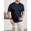 Camiseta de Verão Nova de Alta Qualidade com 100 Peças 100% Algodão de Fibra Longa, Processo de Amônia Líquida em Ambos os Lados, Algodão Mercerizado, Gola Redonda, Manga Curta para Negócios