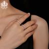 Aifule cross-border sterling silver s925 simples moissanite anel banhado a platina luxo linha incrustada brilhante anel pulseira