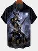 Camisa de Elementos Creativos Transfronterizos de Comercio Exterior 2023 Nueva Impresión Digital 3D Camisa Holgada de Manga Corta Moderna Top para Hombre