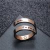 Anillo de accesorios de anillo de venta caliente de comercio electrónico transfronterizo grabado Soy suficiente anillo abierto de doble capa de acero de titanio