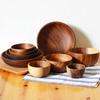 Tazón de madera retro estilo japonés Tazón de madera de acacia de Tailandia Tazón redondo para ensalada Tazón grande al por mayor
