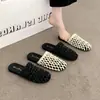 Sandalias de Verano Tejidas Huecas de Temperamento para Mujer Calzado Exterior 2026 Nuevo Super Calientes de Moda Zapatos de Red Estilo Mori Medias Zapatillas