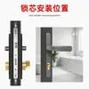 Cilindro de Cerradura de Puerta de Aleación de Aluminio, Cilindro de Cerradura Totalmente de Cobre para Puertas de Aluminio con Rotura de Puente Térmico, Cilindro de Cerradura Universal de Cabeza Única Grande 70 60 90 para Puertas de Acero Plástico