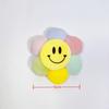 Broche de algodão tridimensional de tecido girassol arco-íris de rosto sorridente estilo coreano chaveiro DIY bolsa acessórios de decoração de roupas