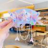 Tocado Hanfu para niños, clip para el pelo con flor, asta y borla, accesorios para el cabello de estilo antiguo, accesorios de actuación para niñas y bebés