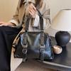 Bolso Popular para Mujer de Comercio Exterior Transfronterizo Tendencia Europea y Americana Nuevo Bolso Bandolera de Cuero Suave de Gran Capacidad Bolso Tote Portátil