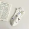 Calcetines de mujer primavera y verano frescos y encantadores con cara sonriente calcetines cortos de algodón peinado estilo universitario para mujer lindos calcetines de mujer Algodón