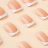 Uñas postizas cuadradas cortas blancas tipo armadura, estilo francés, armadura, simples, clásicas, para chicas, combinan con todo, de alta calidad, removibles, manicura, venta al por mayor