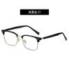 Retro moda espelho plano TR90 pino anti-luz azul óculos de visão óculos de visão masculina casual óculos de estilo de negócios