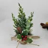 Decoración Navideña de Frutas Rojas Simuladas de 30 cm, Planta de Árbol de Navidad Simulada, Regalo de Navidad, Mini Adornos Navideños