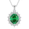Transmisión en Vivo de Tiktok Dropshipping Collar de Plata S925 Floral Esmeralda Accesorios para Mujer Regalo Cadena para Clavícula Conmemorativa Colgante