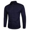 Camisa de manga larga para hombre, nueva versión coreana, informal, de negocios, de color sólido, ajustada, para uso profesional, de comercio exterior transfronterizo
