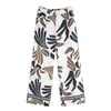 Amazon Wholesale 2025 Verano Nuevos Pantalones Casuales Rectos de Pierna Ancha Estampados Retro Ajustados de Cintura Media Versátiles para Mujer