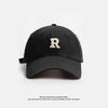 Gorra de béisbol con bordado de letras simple japonés para niños, versátil, versión coreana para cabeza grande, sombrero retro americano de pico de pato, venta al por mayor