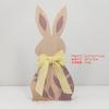 Adornos de Conejo de Madera con Cinta de Pascua Decoraciones de Escritorio Pintadas de Pascua Piezas de Madera Creativas para el Hogar de los Niños