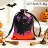 Bolsa de Regalo con Cordón de Halloween Bolsa de Almacenamiento para Joyería, Snacks, Dulces Bolsa de Cordón de Satén de Imitación