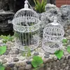 Jaula Decorativa de Hierro Forjado Estilo Europeo Exhibición de Ventana Accesorios Blancos para Fotografía Tamaño Grande Hotel Boda Jaula para Pájaros