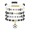Pulseira Empilhável de Argila Macia Multicor Mais Vendida na Amazon com Pingente de Liga e Letras em Acrílico Conjunto de Pulseiras Elásticas