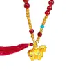Colar com Pingente de Cavalo Tang Banhado a Ouro Antigo com Strass Feito à Mão Ni Xin para Mulheres Acessório de Corrente para Suéter Estilo Chinês Riqueza Instantânea DIY