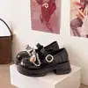 Sapatilhas Femininas de Cachorro Desenho Animado Fofo 2026 Verão Novo Doce Estilo College Versátil para o Dia a Dia Sola Grossa Aumenta Altura Sapatos Mary Jane