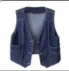 Chaleco de Mezclilla sin Mangas con Cuello en V Vintage para Mujer Moda Primavera y Otoño 2025 Estilo Nuevo Versátil en Azul y Dos Colores Nostálgicos
