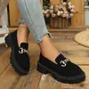 Comercio Electrónico Transfronterizo Tallas Grandes Otoño 2026 Nuevos Mocasines Mujer Suela Gruesa Casual Slip-ons Mujer Fácil de Poner/Quitar Antideslizante