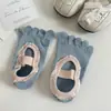 Calcetines de Yoga, Estilo Dulce y Lindo, Calcetines de Cinco Dedos con Encaje, Calcetines Antideslizantes para Pilates, Calcetines Deportivos de Piso para Mujer con Dedos Separados