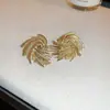 Pendientes de gota con flor tachonada de diamantes de Aguja Plateada, Estilo Corte Vintage, Pendientes de botón elegantes, Pendientes de alta gama de lujo ligero al por mayor