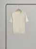 Camiseta de Mujer de Seda Personalizada de Color Sólido con Cuello Redondo y Manga Corta, Básica Simple de Seda de Morera, Top Holgado Casual Transpirable