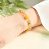 Pulsera de cristal amarillo natural para mujer, nuevo estilo 2025, diseño original, pulsera única de cristal amarillo tipo torre