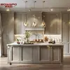 Gabinetes de Madera Maciza Hechos a Medida para Toda la Casa, Gabinetes de Cocina tipo Isla de Roble Europeo Estilo Americano, Diseño Personalizado de Lujo Ligero, Personalización General para Toda la Casa