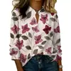 Camisa casual holgada de mujer con estampado floral para Amazon AliExpress europeo y americano