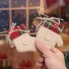 Novas Decorações de Natal Meias de Natal Estrela de Cinco Pontas Linho Pequenos Pingentes Cruz Pingentes de Tecido Acessórios para Árvore de Natal
