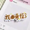 Grampo de Cabelo Divertido com Jogo de Palavras de Frutas Texto em Pixel Grampo Bico de Pato Franja Fofa Grampos Laterais