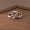 Nalan Plata S925 Anillo Liso Esmerilado Anillo de Pareja Estilo K Personalizado Geométrico Elegante Joyería de Mano R00167