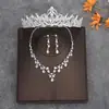Conjunto de Três Peças de Adereços de Cabeça Coroa Noiva Casamento Estilo Coreano Super Imortal Beleza Vestido de Casamento Adereços de Cabeça Atmosféricos Coroa para Dez Oito Anos Feminino