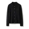Novo Estilo de Início de Primavera Fio Fino 100% Lã Blella Fio Alemão Yangtze Cardigan com Gola Polo, Bolso no Peito e Mangas Longas para Mulheres