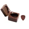 Caja para púas de guitarra, caja de nogal negro, caja de madera maciza, caja de almacenamiento elástica para guitarra, caja de regalo, corazón de madera