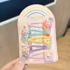 5 Pasadores Infantiles Dulces Montados en Tarjeta, Pinzas para el Cabello de Dibujos Animados Súper Lindas, Pinzas Laterales de Princesa, Pinzas para Flequillo de Colores Dulces de Hada