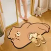 Tapete de Chão de Lama Diatomácea Animal Fofo e Criativo, Tapete de Pé Absorvente para Banheiro, Tapete Seco, Tapete Antiderrapante para Banheiro, Tapete de Pé