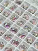 Verão Fresco Bandeja Inferior Sem Fundo K9 Formato de Ovo Translúcido Empilhável Decorações de Nail Art com Strass 6x8mm Brocas de Unha Portáteis Feitas à Mão Contas Atacado