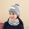 Gorro de invierno para mujer, nuevo gorro de punto de moda coreana con máscara y bufanda cálida de terciopelo, gorro de lana con barba.