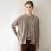 Cárdigan de punto trenzado con botones para mujer, nuevo para otoño e invierno, de cachemira, fabricante de abrigos suéter con botones de otoño