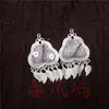 Pendientes Vintage Bordados Hechos a Mano de Estilo Étnico de Moda con Borlas Pequeñas, Joyería de Plata Miao de Yunnan, Color Blanco, Tamaño 41